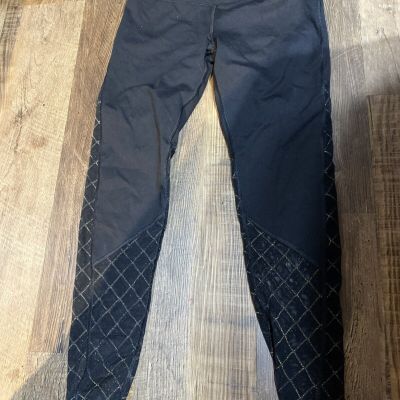Victorias Secret Sport Black/gold Sheer Leggings M
